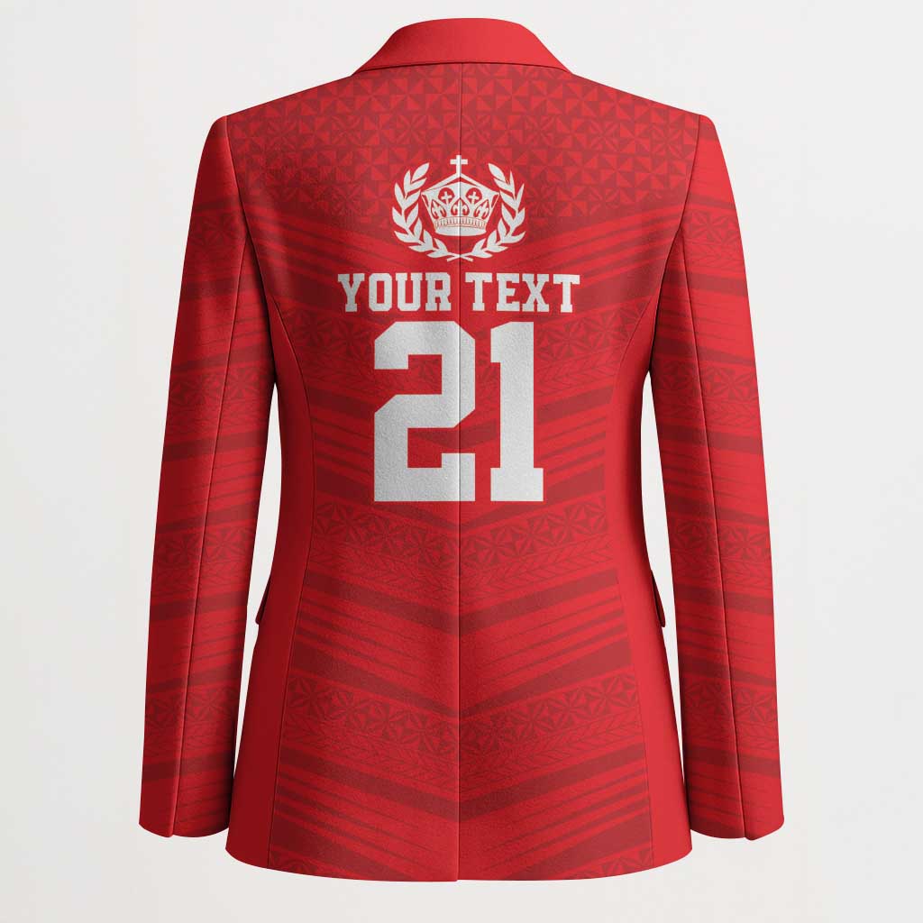 Custom Mate Ma'a Tonga Heritage Blazer Pacific Tribal Rugby Red Edition LT9 - Polynesian Pride