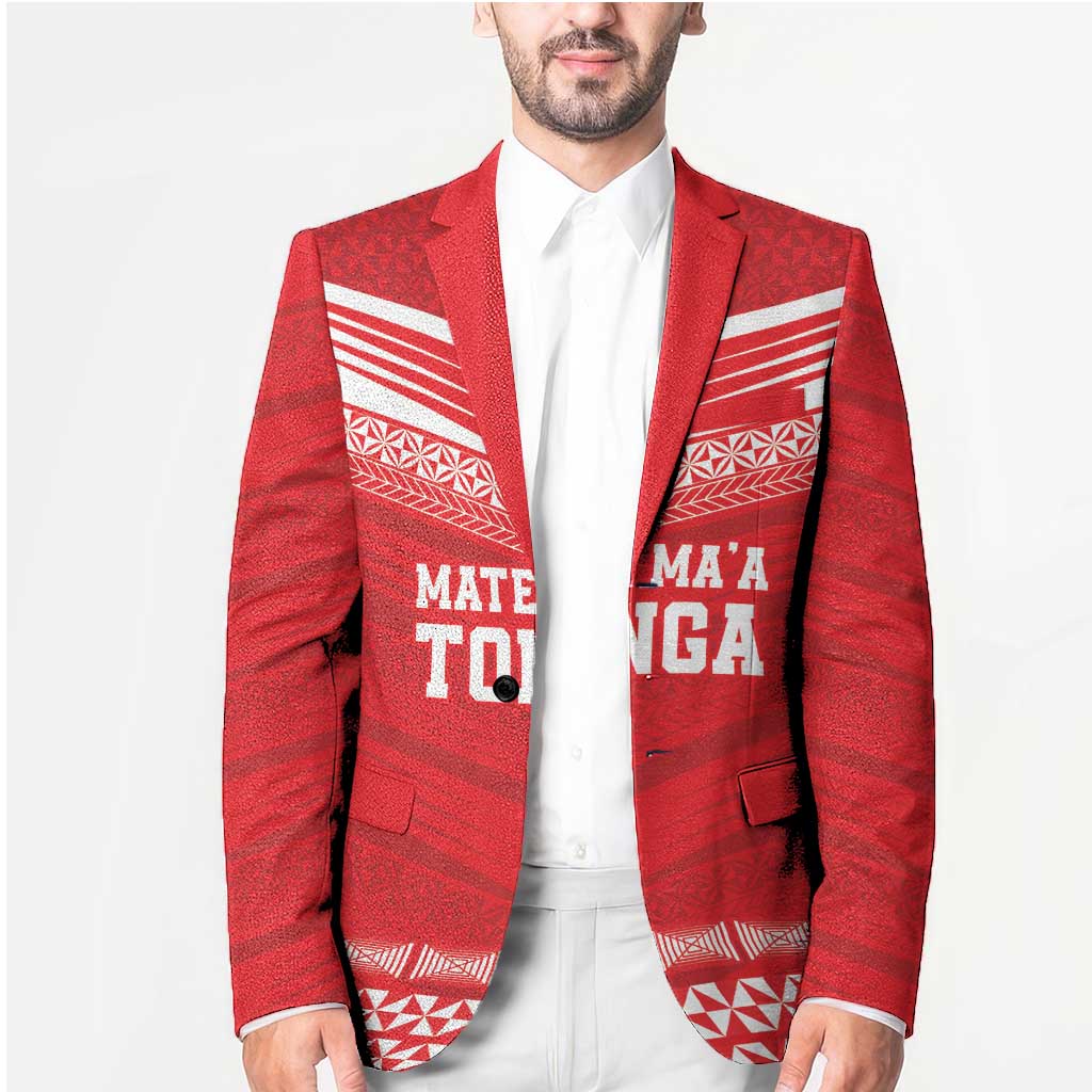 Custom Mate Ma'a Tonga Heritage Blazer Pacific Tribal Rugby Red Edition LT9 - Polynesian Pride