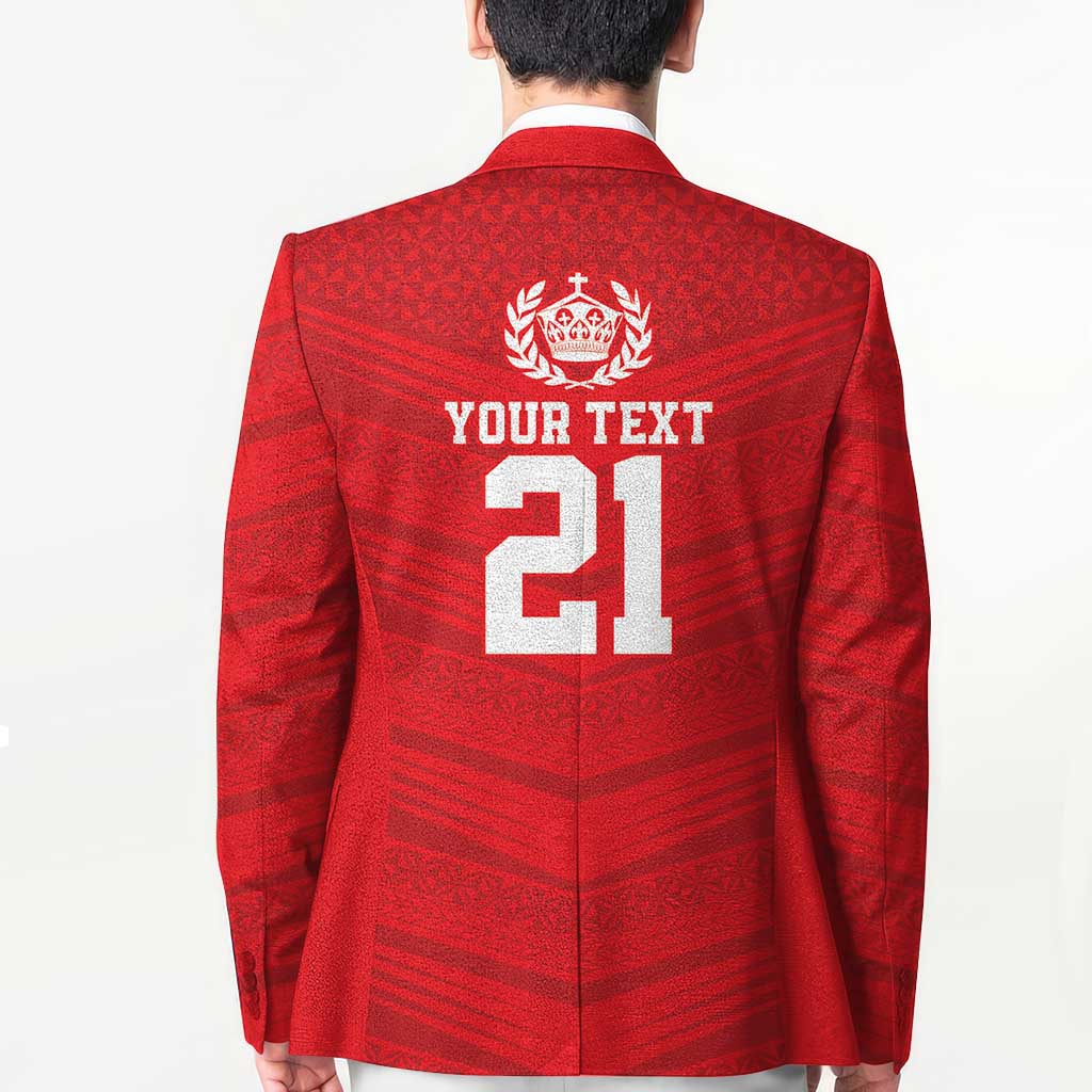 Custom Mate Ma'a Tonga Heritage Blazer Pacific Tribal Rugby Red Edition LT9 - Polynesian Pride