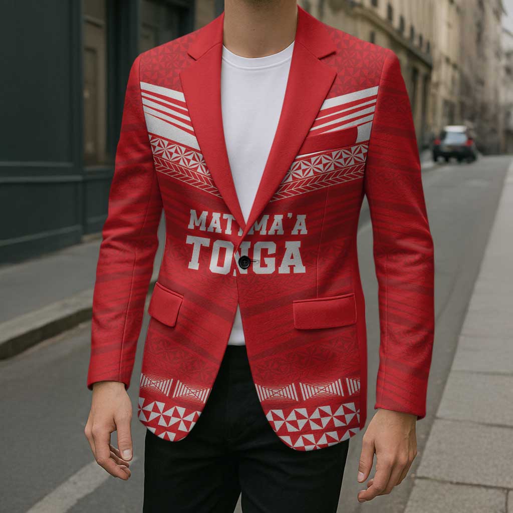 Custom Mate Ma'a Tonga Heritage Blazer Pacific Tribal Rugby Red Edition LT9 - Polynesian Pride