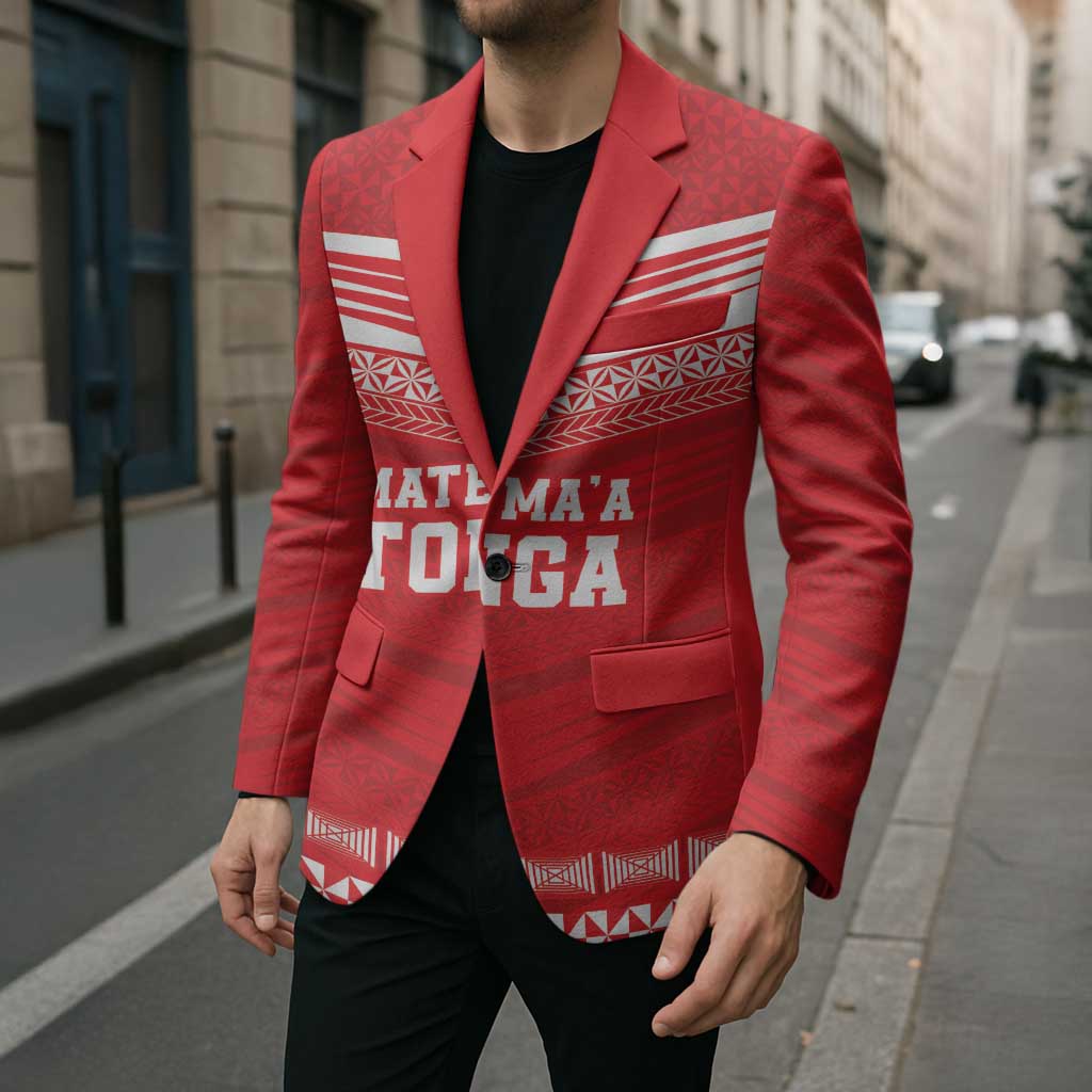 Custom Mate Ma'a Tonga Heritage Blazer Pacific Tribal Rugby Red Edition LT9 - Polynesian Pride