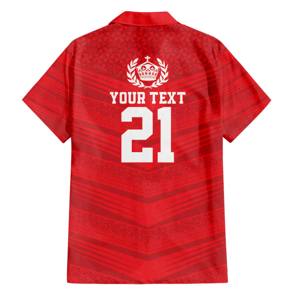 Custom Mate Ma'a Tonga Heritage Family Matching Long Sleeve Bodycon Dress and Hawaiian Shirt Pacific Tribal Rugby Red Edition - Polynesian Pride