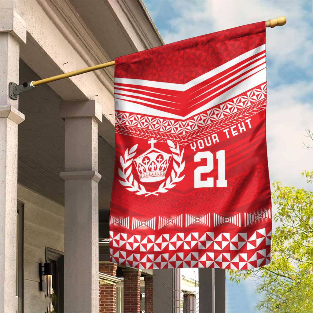 Custom Mate Ma'a Tonga Heritage Garden Flag Pacific Tribal Rugby Red Edition LT9 House Flag Red - Polynesian Pride