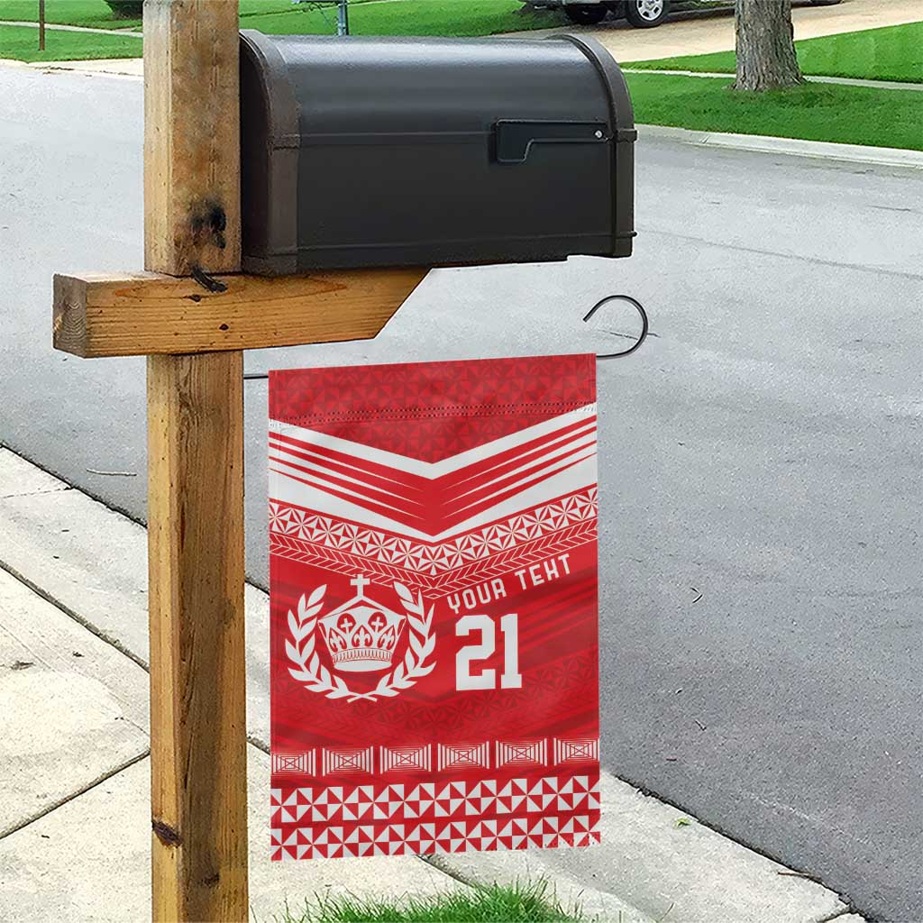 Custom Mate Ma'a Tonga Heritage Garden Flag Pacific Tribal Rugby Red Edition LT9 - Polynesian Pride