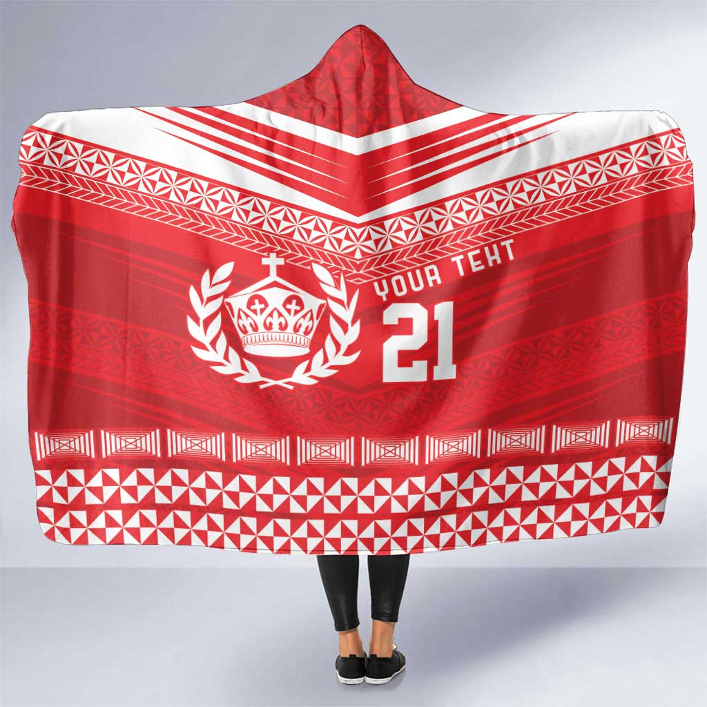 Custom Mate Ma'a Tonga Heritage Hooded Blanket Pacific Tribal Rugby Red Edition LT9 One Size Red - Polynesian Pride