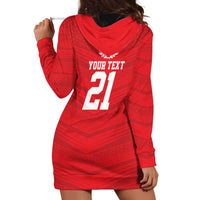 Custom Mate Ma'a Tonga Heritage Hoodie Dress Pacific Tribal Rugby Red Edition LT9 - Polynesian Pride