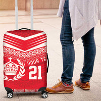 Custom Mate Ma'a Tonga Heritage Luggage Cover Pacific Tribal Rugby Red Edition LT9 Red - Polynesian Pride
