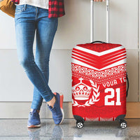 Custom Mate Ma'a Tonga Heritage Luggage Cover Pacific Tribal Rugby Red Edition LT9 - Polynesian Pride