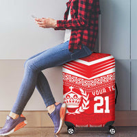 Custom Mate Ma'a Tonga Heritage Luggage Cover Pacific Tribal Rugby Red Edition LT9 - Polynesian Pride