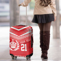 Custom Mate Ma'a Tonga Heritage Luggage Cover Pacific Tribal Rugby Red Edition LT9 - Polynesian Pride