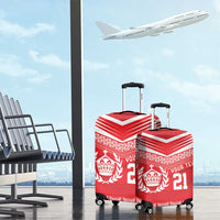 Custom Mate Ma'a Tonga Heritage Luggage Cover Pacific Tribal Rugby Red Edition LT9 - Polynesian Pride