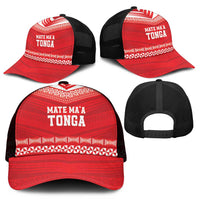 Mate Ma'a Tonga Heritage Mesh Trucker Cap Pacific Tribal Rugby Red Edition - Polynesian Pride