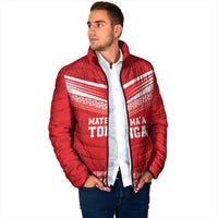 Custom Mate Ma'a Tonga Heritage Padded Jacket Pacific Tribal Rugby Red Edition - Polynesian Pride