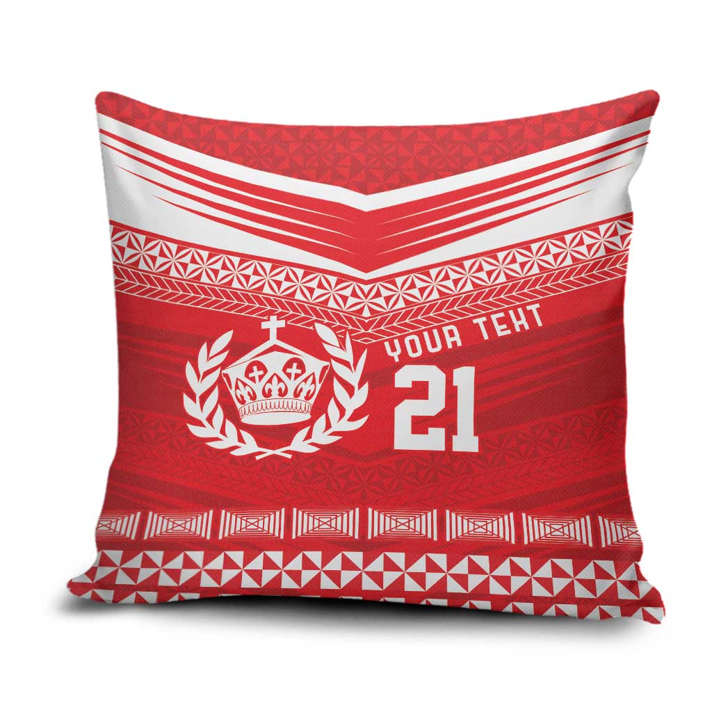 Custom Mate Ma'a Tonga Heritage Pillow Cover Pacific Tribal Rugby Red Edition LT9 Red - Polynesian Pride