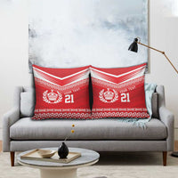 Custom Mate Ma'a Tonga Heritage Pillow Cover Pacific Tribal Rugby Red Edition LT9 - Polynesian Pride