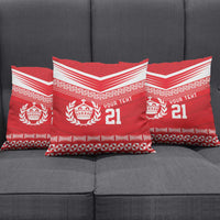 Custom Mate Ma'a Tonga Heritage Pillow Cover Pacific Tribal Rugby Red Edition LT9 - Polynesian Pride