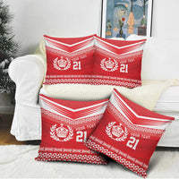 Custom Mate Ma'a Tonga Heritage Pillow Cover Pacific Tribal Rugby Red Edition LT9 - Polynesian Pride