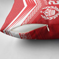 Custom Mate Ma'a Tonga Heritage Pillow Cover Pacific Tribal Rugby Red Edition LT9 - Polynesian Pride
