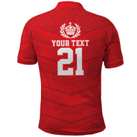 Custom Mate Ma'a Tonga Heritage Polo Shirt Pacific Tribal Rugby Red Edition LT9 - Polynesian Pride