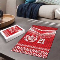 Custom Mate Ma'a Tonga Heritage Puzzle Pacific Tribal Rugby Red Edition - Polynesian Pride