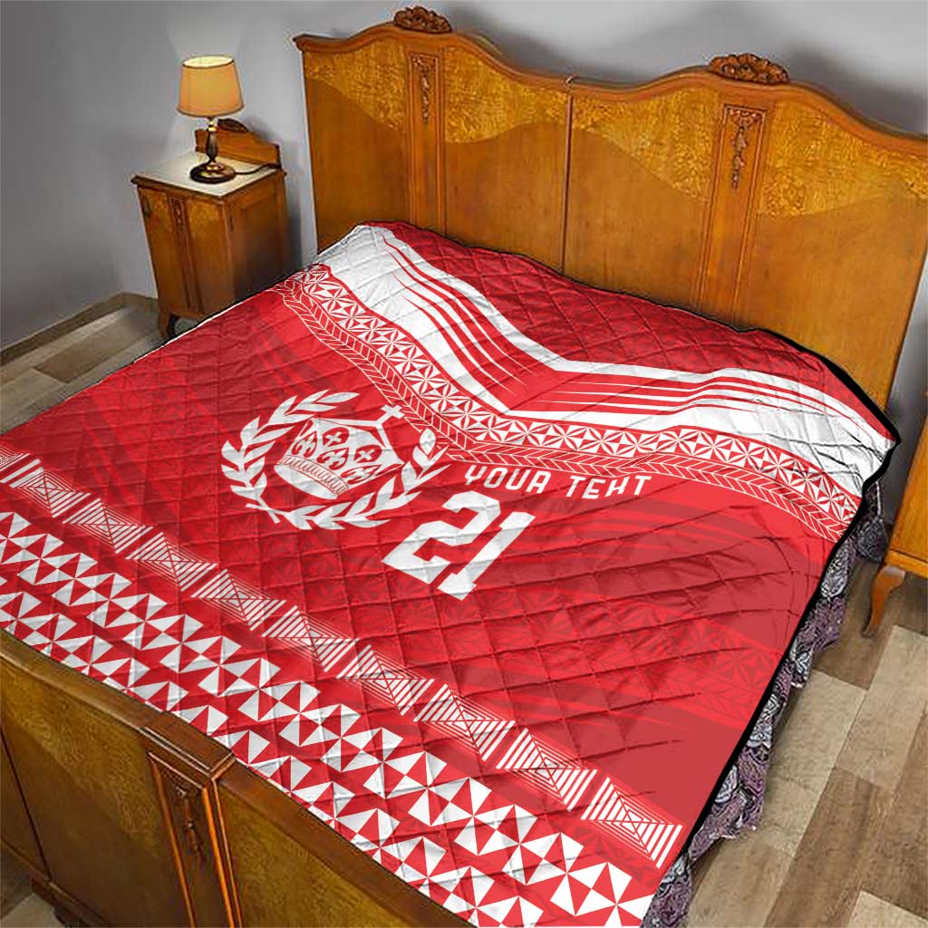 Custom Mate Ma'a Tonga Heritage Quilt Pacific Tribal Rugby Red Edition - Polynesian Pride