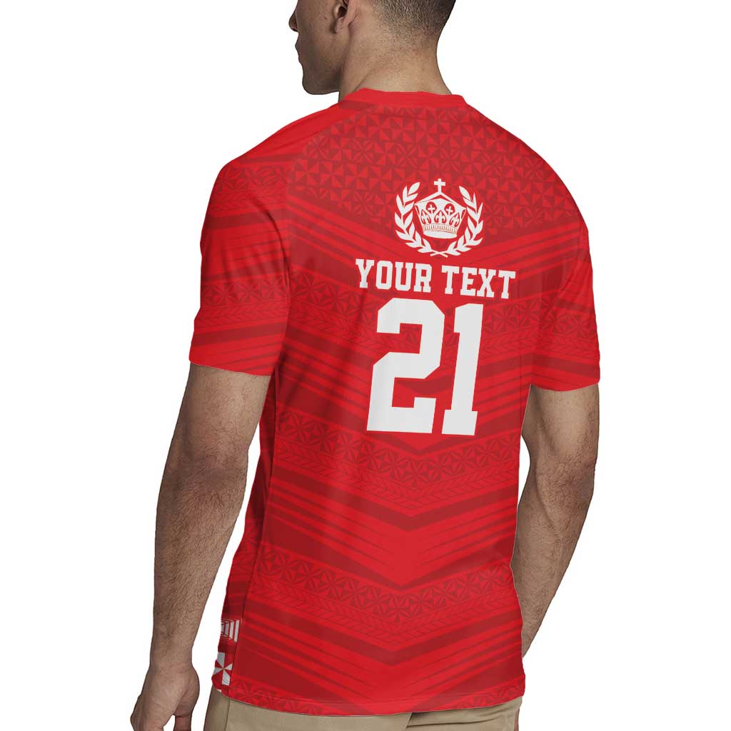 Custom Mate Ma'a Tonga Heritage Rugby Jersey Pacific Tribal Rugby Red Edition - Polynesian Pride