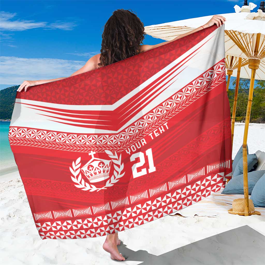 Custom Mate Ma'a Tonga Heritage Sarong Pacific Tribal Rugby Red Edition LT9 One Size 44 x 66 inches Red - Polynesian Pride