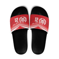 Custom Mate Ma'a Tonga Heritage Slide Sandals Pacific Tribal Rugby Red Edition LT9 Red - Polynesian Pride