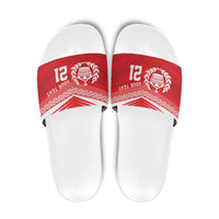 Custom Mate Ma'a Tonga Heritage Slide Sandals Pacific Tribal Rugby Red Edition LT9 Red - Polynesian Pride