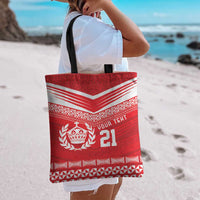 Custom Mate Ma'a Tonga Heritage Tote Bag Pacific Tribal Rugby Red Edition - Polynesian Pride