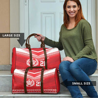 Custom Mate Ma'a Tonga Heritage Travel Bag Pacific Tribal Rugby Red Edition - Polynesian Pride