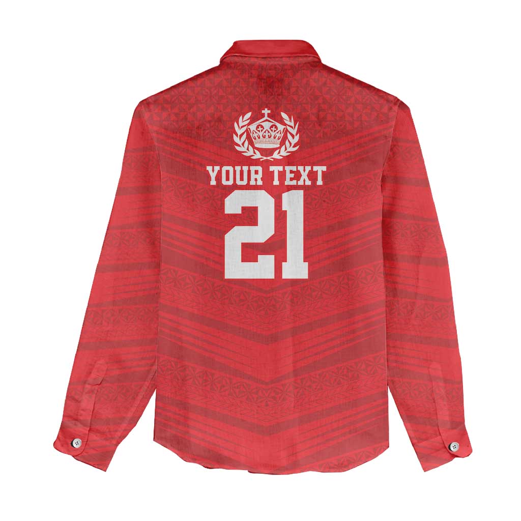 Custom Mate Ma'a Tonga Heritage Women Casual Shirt Pacific Tribal Rugby Red Edition LT9 - Polynesian Pride