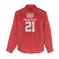 Custom Mate Ma'a Tonga Heritage Women Casual Shirt Pacific Tribal Rugby Red Edition LT9 - Polynesian Pride