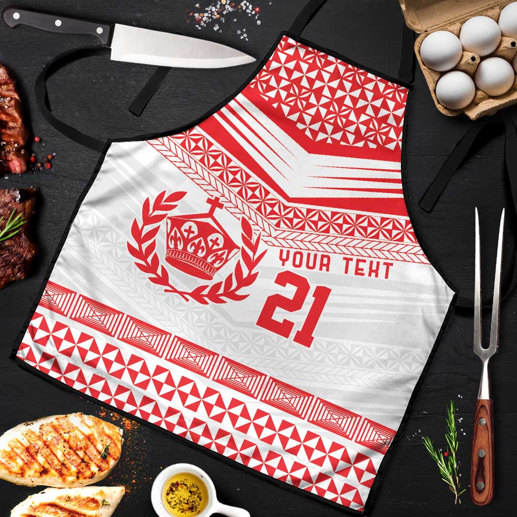 Custom Mate Ma'a Tonga Heritage Apron Pacific Tribal Rugby White Edition - Polynesian Pride