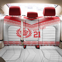 Custom Mate Ma'a Tonga Heritage Back Car Seat Cover Pacific Tribal Rugby White Edition - Polynesian Pride