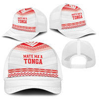 Mate Ma'a Tonga Heritage Baseball Net Cap Pacific Tribal Rugby White Edition - Polynesian Pride