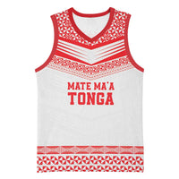 Custom Mate Ma'a Tonga Heritage Basketball Jersey Pacific Tribal Rugby White Edition - Polynesian Pride