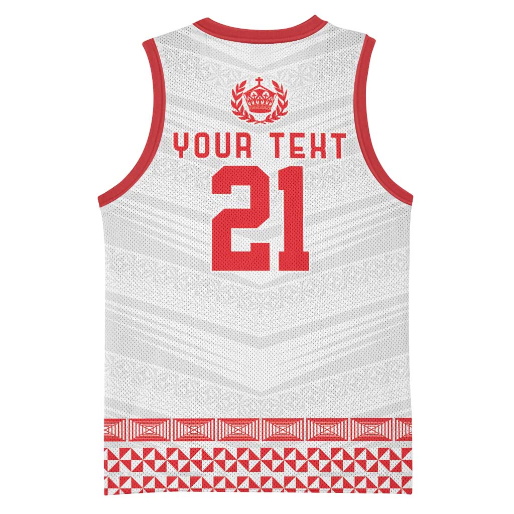 Custom Mate Ma'a Tonga Heritage Basketball Jersey Pacific Tribal Rugby White Edition - Polynesian Pride