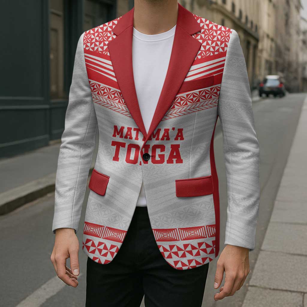 Custom Mate Ma'a Tonga Heritage Blazer Pacific Tribal Rugby White Edition LT9 - Polynesian Pride