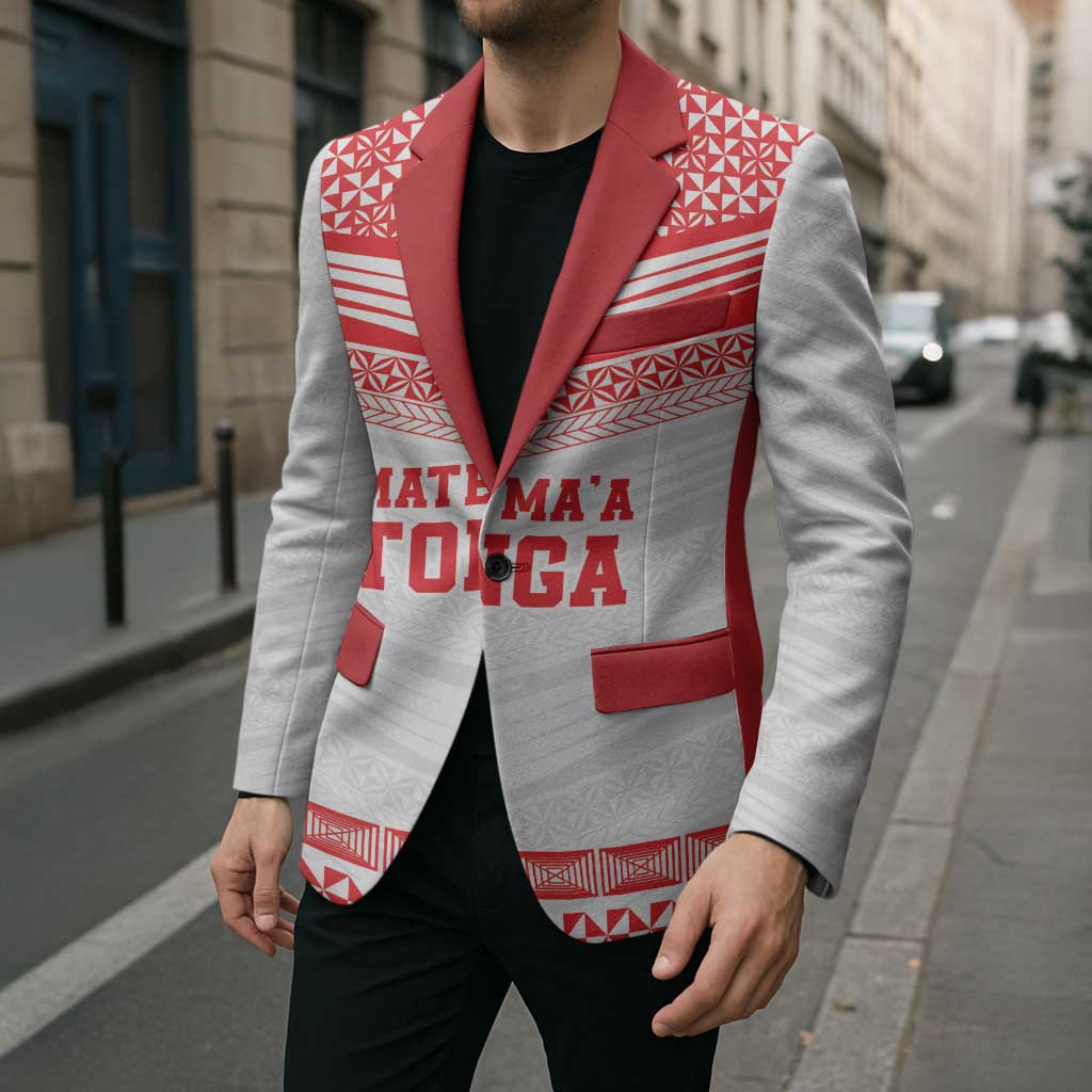 Custom Mate Ma'a Tonga Heritage Blazer Pacific Tribal Rugby White Edition LT9 - Polynesian Pride