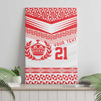 Custom Mate Ma'a Tonga Heritage Canvas Wall Art Pacific Tribal Rugby White Edition LT9 - Polynesian Pride