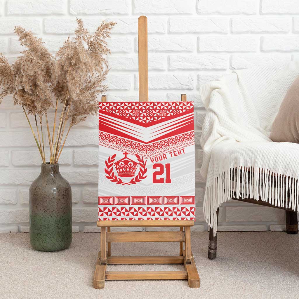 Custom Mate Ma'a Tonga Heritage Canvas Wall Art Pacific Tribal Rugby White Edition LT9 - Polynesian Pride