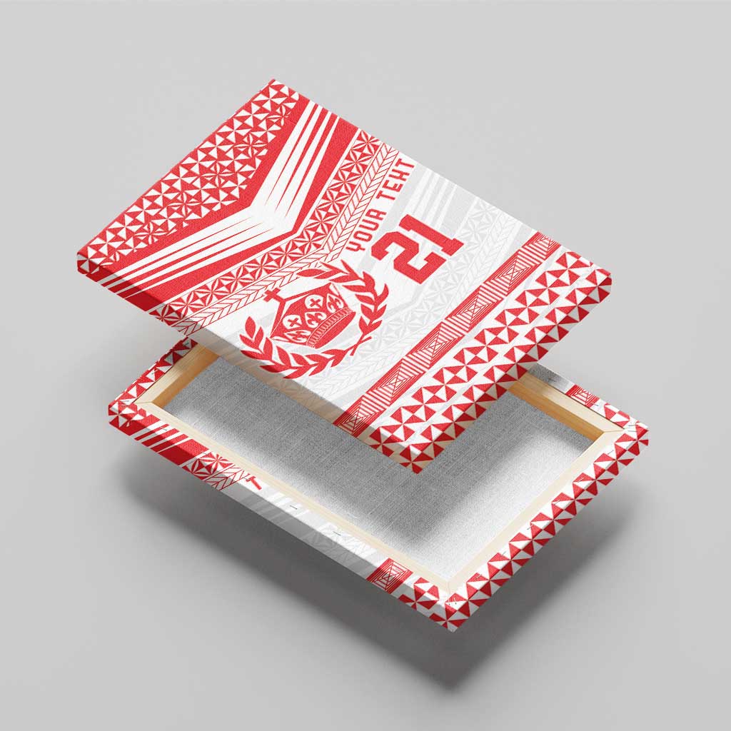 Custom Mate Ma'a Tonga Heritage Canvas Wall Art Pacific Tribal Rugby White Edition LT9 - Polynesian Pride