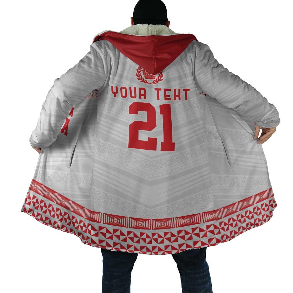 Custom Mate Ma'a Tonga Heritage Cloak Pacific Tribal Rugby White Edition - Polynesian Pride