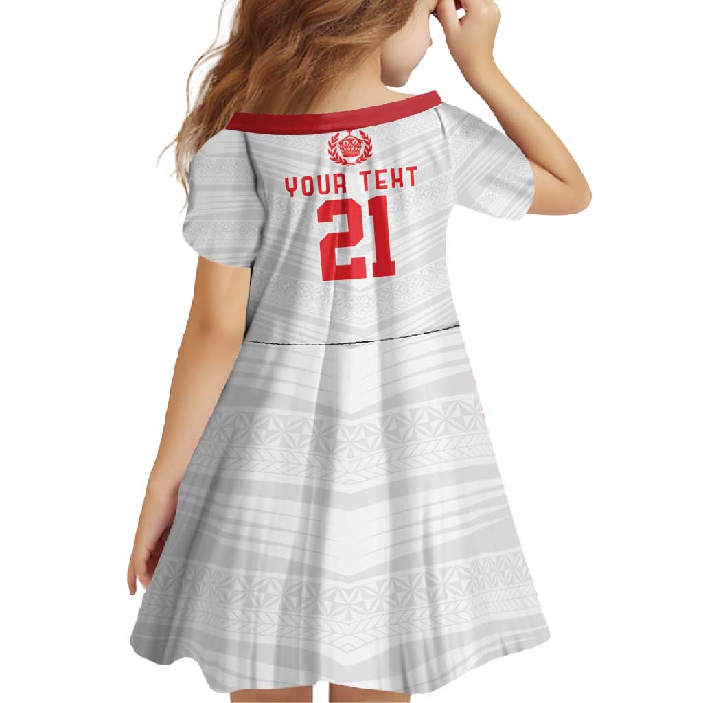 Custom Mate Ma'a Tonga Heritage Family Matching Short Sleeve Bodycon Dress and Hawaiian Shirt Pacific Tribal Rugby White Edition - Polynesian Pride