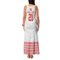 Custom Mate Ma'a Tonga Heritage Family Matching Tank Maxi Dress and Hawaiian Shirt Pacific Tribal Rugby White Edition - Polynesian Pride