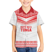 Custom Mate Ma'a Tonga Heritage Family Matching Tank Maxi Dress and Hawaiian Shirt Pacific Tribal Rugby White Edition - Polynesian Pride