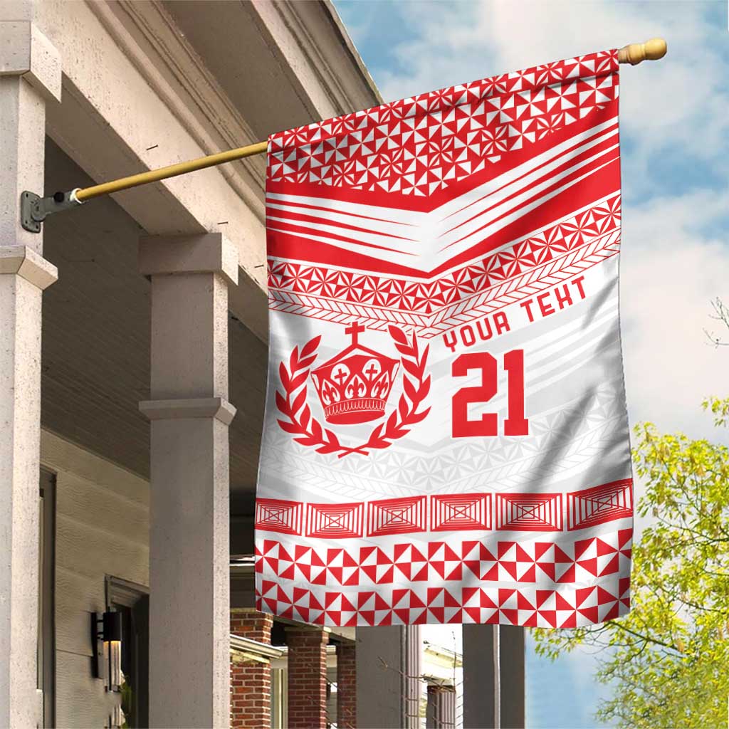 Custom Mate Ma'a Tonga Heritage Garden Flag Pacific Tribal Rugby White Edition LT9 House Flag White - Polynesian Pride