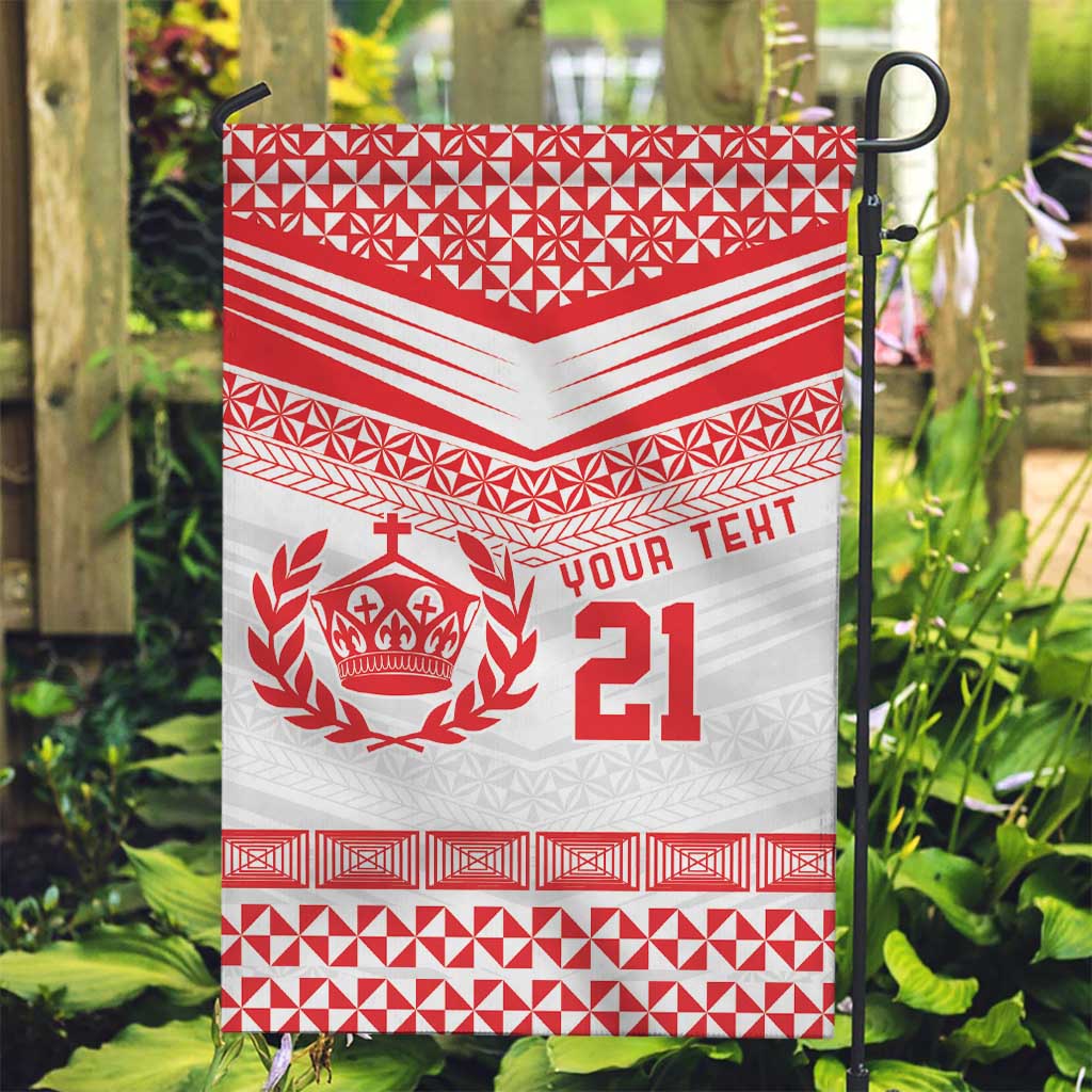 Custom Mate Ma'a Tonga Heritage Garden Flag Pacific Tribal Rugby White Edition LT9 Garden Flag White - Polynesian Pride
