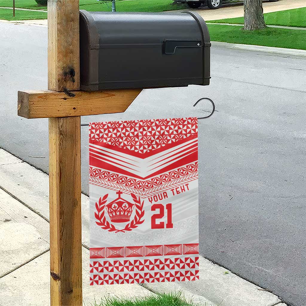 Custom Mate Ma'a Tonga Heritage Garden Flag Pacific Tribal Rugby White Edition LT9 - Polynesian Pride